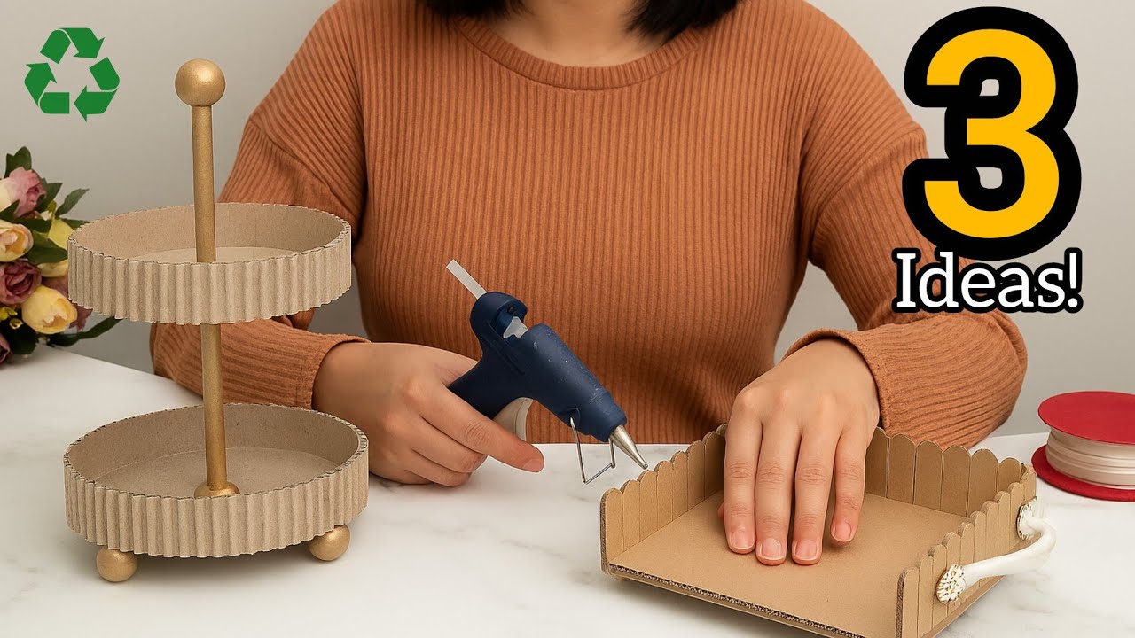 3 Creative Cardboard DIY Ideas 😱 Stylish Home Decor with Simple Materials!
