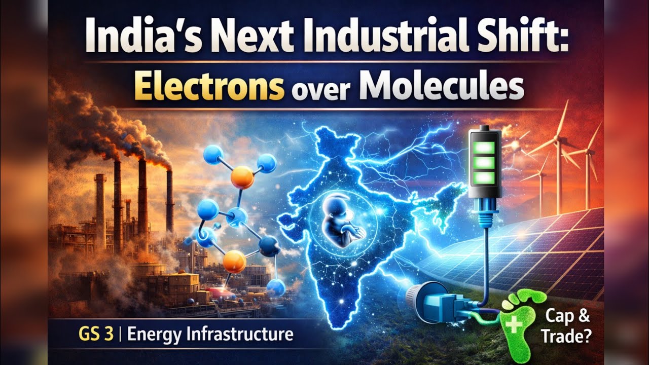 India’s Next Industrial Shift: Electrons Over Molecules | Energy Transition GS-3 #upsc2026 #prelims