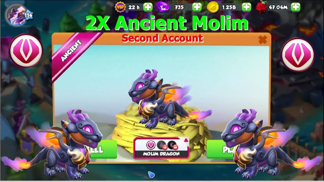 2x Molim Dragon in Second Account-Dragon Mania Legends | Opened 100 plus Ancient Chest | DML