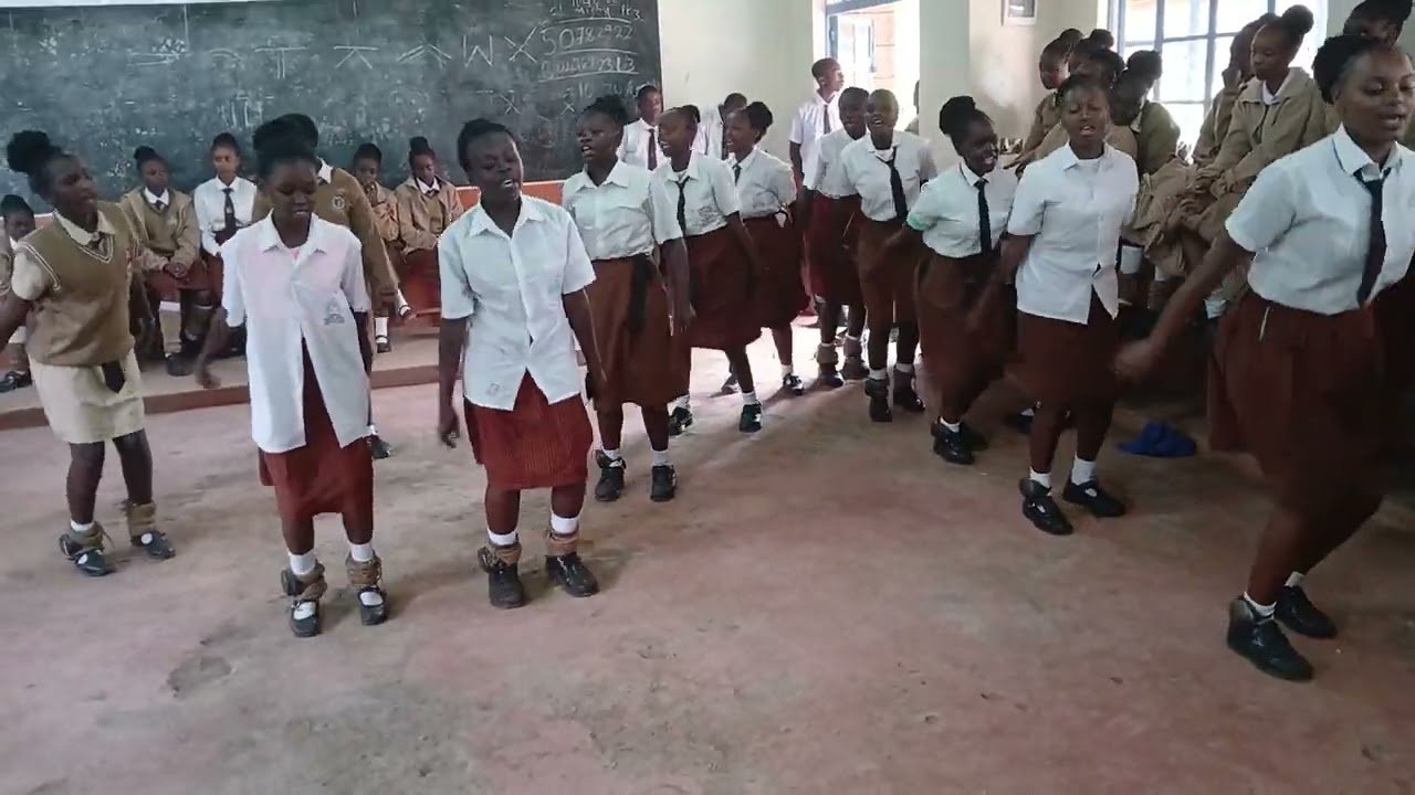 Thimbigua secondary performing a Kikuyu folk dance