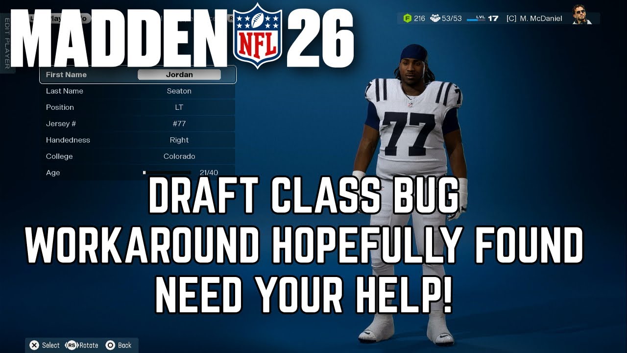 Madden NFL 26 &mdash; Возможное решение проблемы с багом драфта &mdash; Нужна ваша помощь!!
