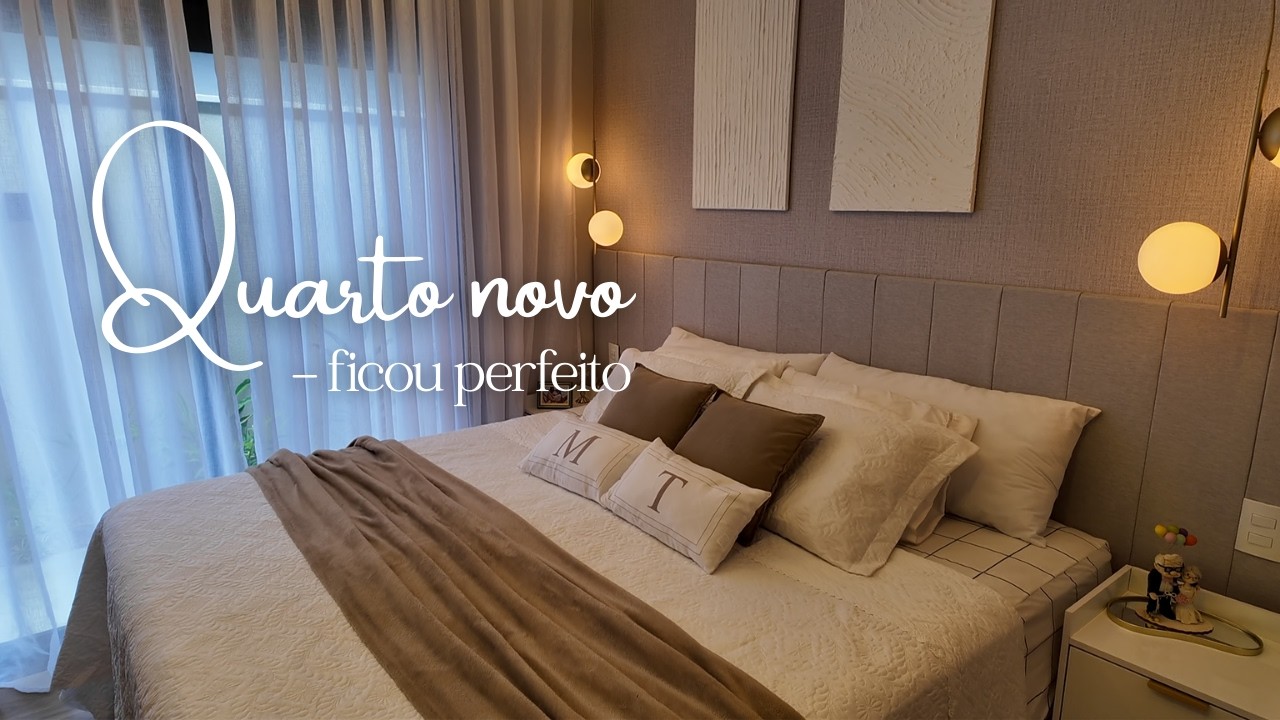 quarto novo na casa, colamos papel de parede e colocamos cabeceira - TUDO DA SHOPEE
