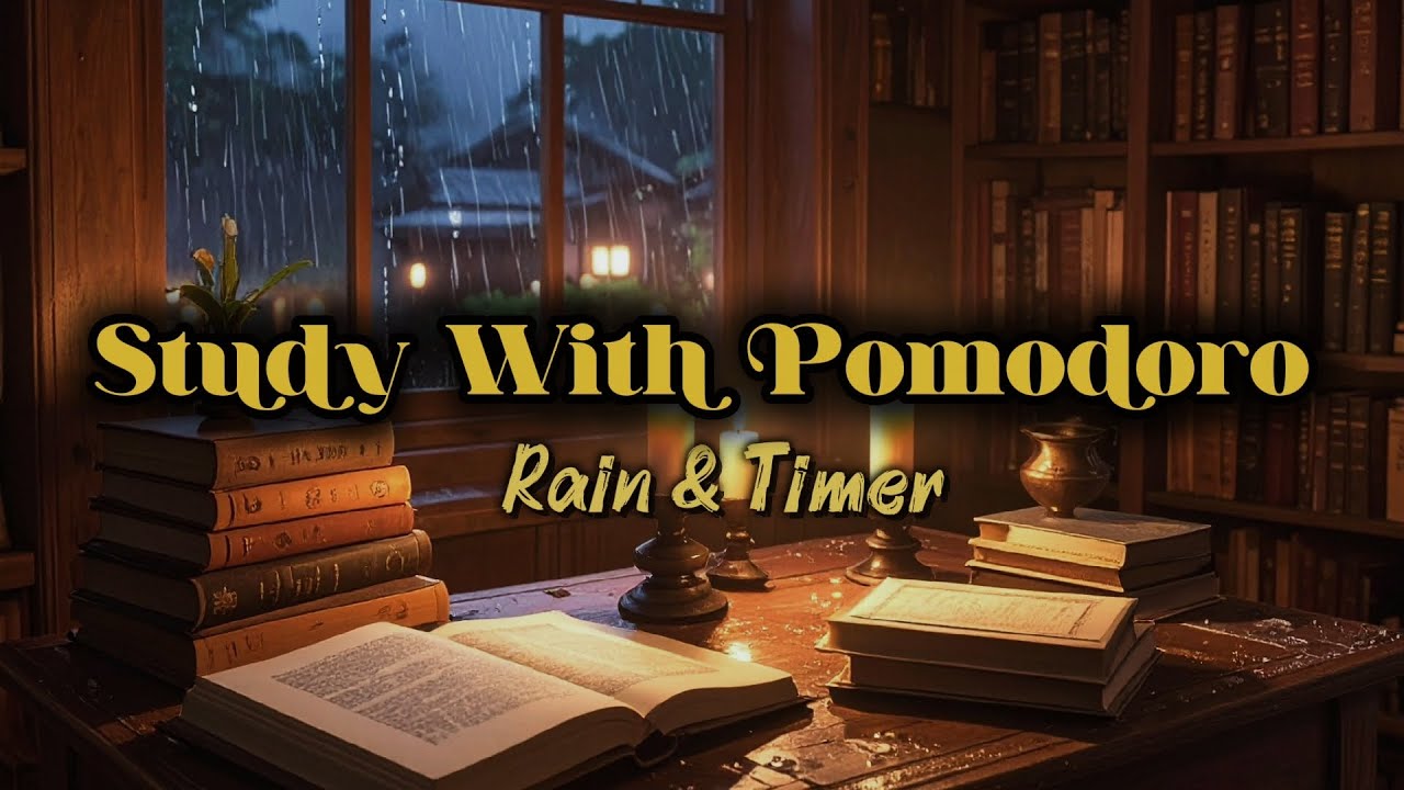 Rainy Night in Kyoto 🏮 Study With Me Pomodoro Timer 25/5 | Rain Ambience [2 HOURS]