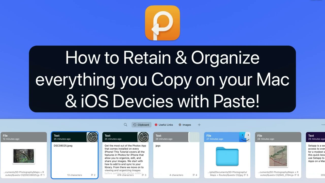 Access & Organize everything you copy with Paste for Mac & iOS!