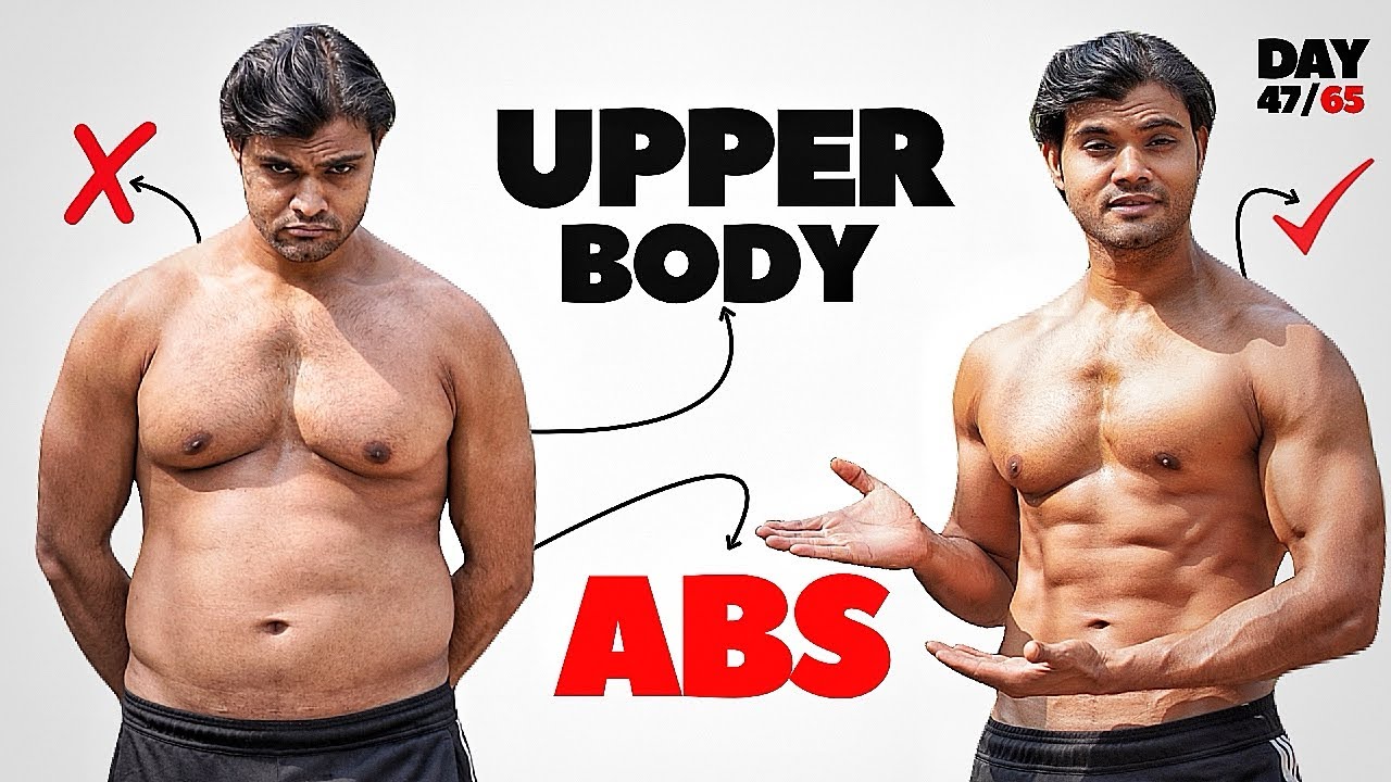 Day 47 | Upper Body + Abs Workout 💪 Fat to Fit Transformation (No Gym)