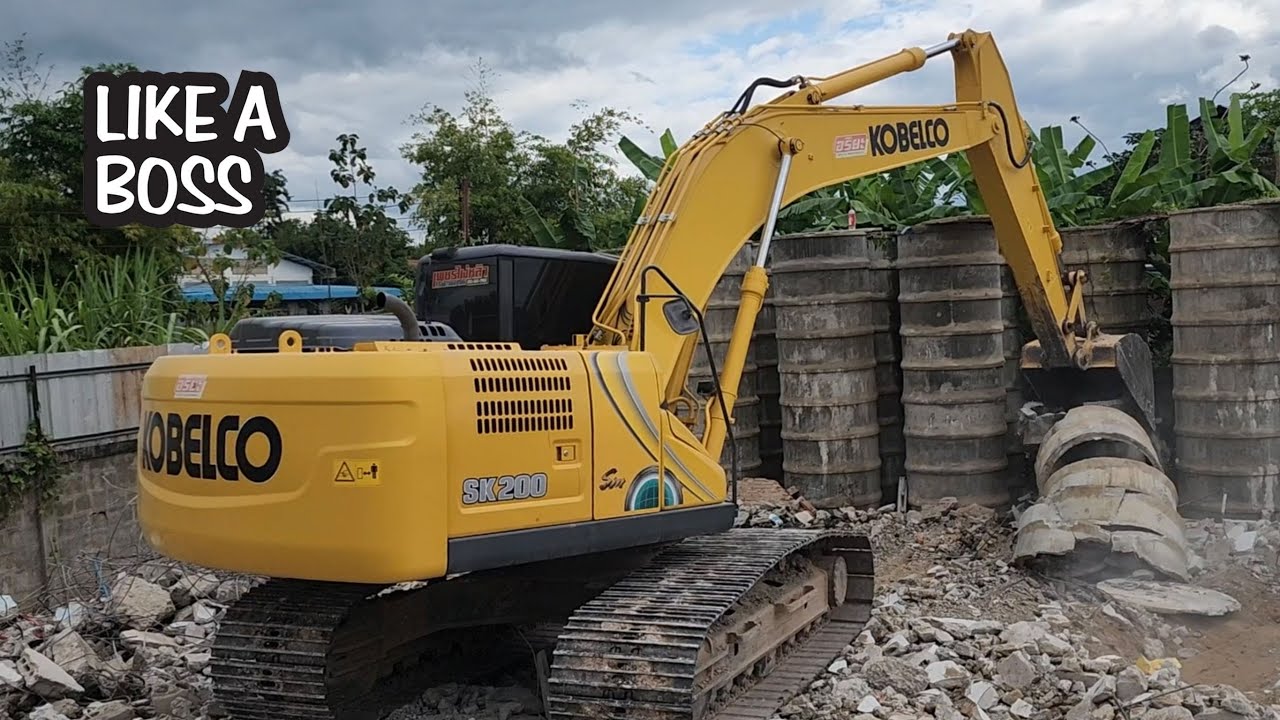ฟาดงวงฟาดงาทำลายทุกสิ่ง 🔰🔰🔰 รถแบคโฮ KOBELCO SK209-10 SM สีเหลืองพิเศษ เก็บรายละเอียดหน้างานเนี๊ยบๆ