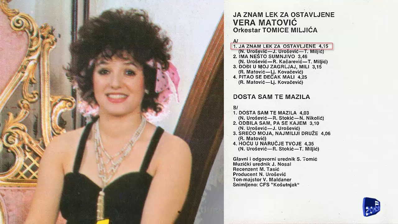 Vera Matovic - Ja znam lek za ostavljene - (Audio 1985)