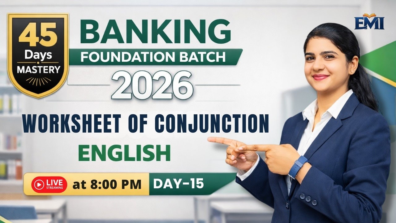Banking Foundation Batch 2026 | English - Conjuction | FREE Day-16 Class#edumerit
