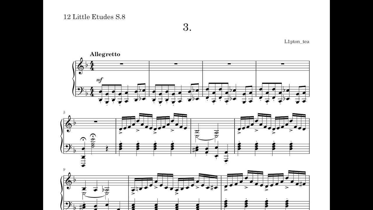 12 Little Etudes S.8/3