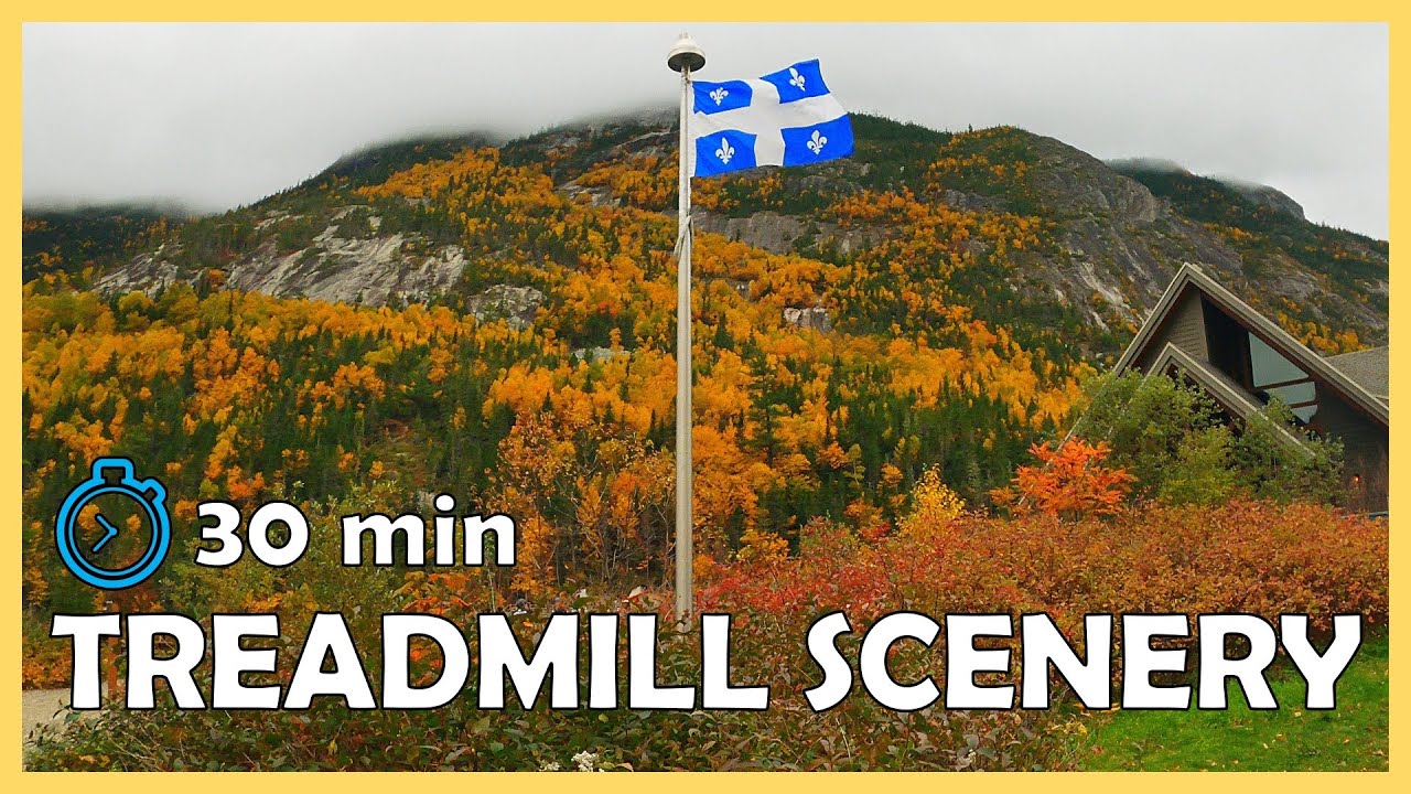 [4k] Treadmill Scenery | 30 min Virtual Run in Amazing Fall Foliage | Hautes-Gorges (Part 1)