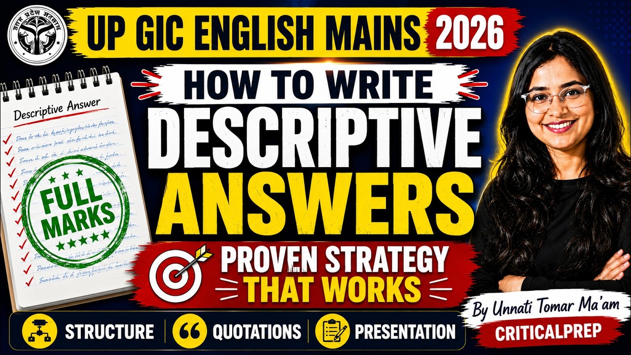 How to Write Descriptive Answers | Proven Strategy That Works | UP GIC English Mains 2026