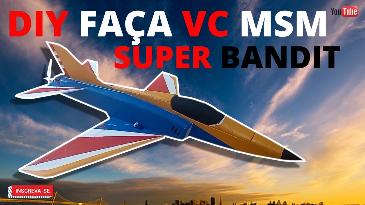 Como fazer um avião de controle remoto - DIY passo a passo - Avião caça Super Bandit