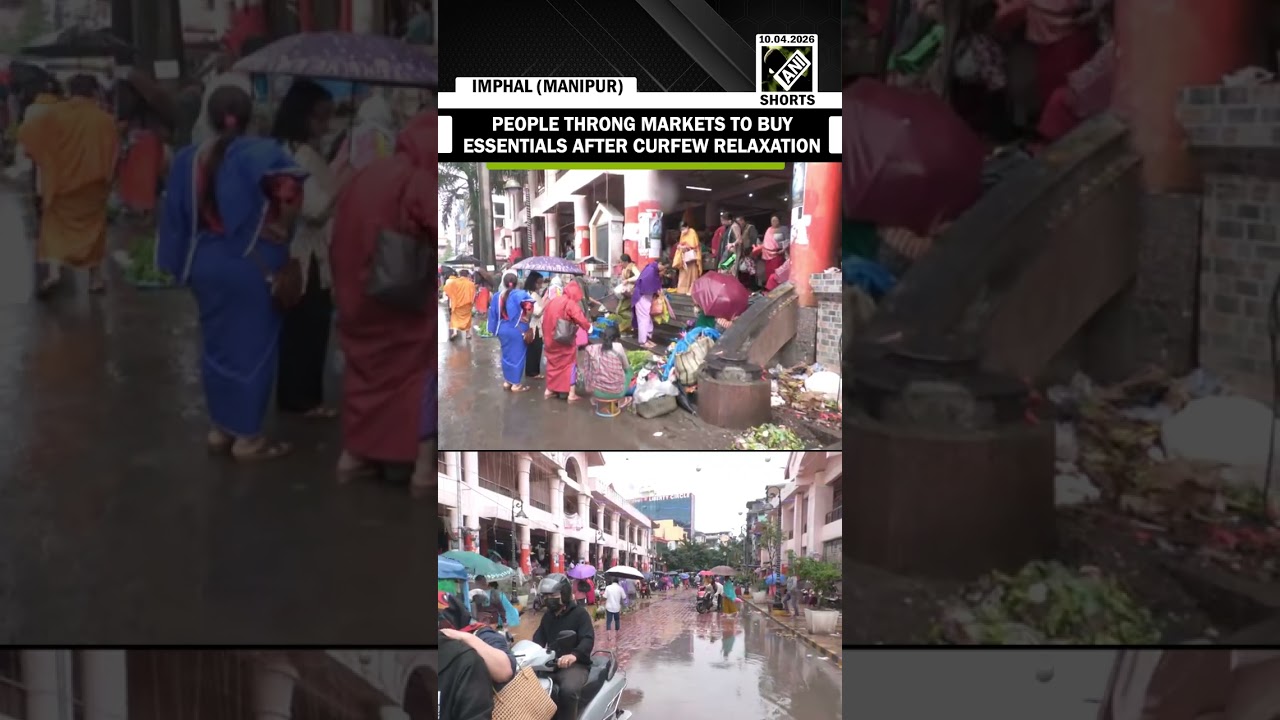 People throng market to buy essentials after four-hour curfew relaxation in Imphal