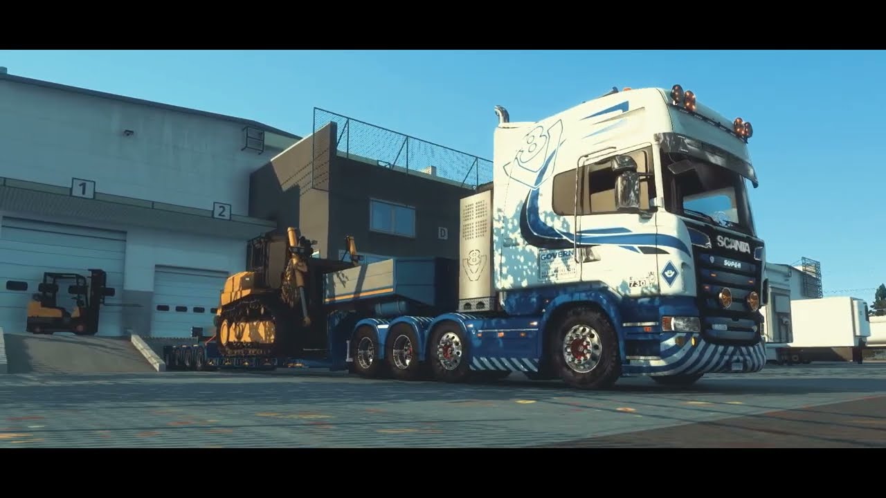 ETS 2 🚚 | SCANIA R730 (DC 16 V8 OPEN PIPE) | BULLDOZER CARGO | HELSINKI - VENTSPILS | [ MALAYSIA]