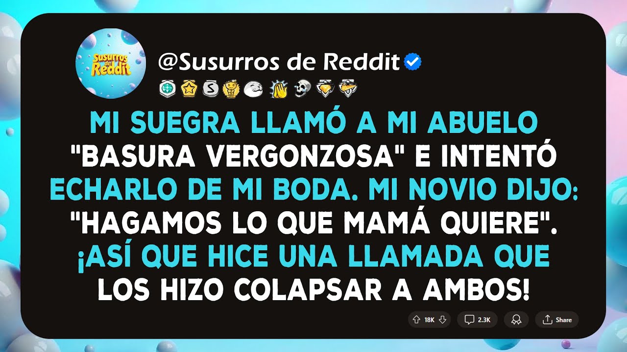 Mi suegra llamó a mi abuelo 'basura vergonzosa' e intentó echarlo de mi boda.