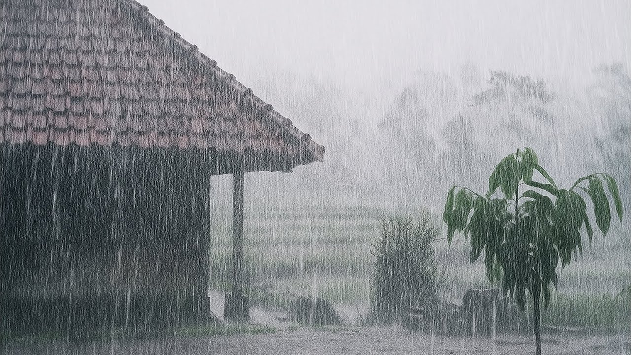 Goodbye Stress to Sleep Soundly with Mighty Tropical Storm, Heavy Rain, Strong Wind & Huge Thunder