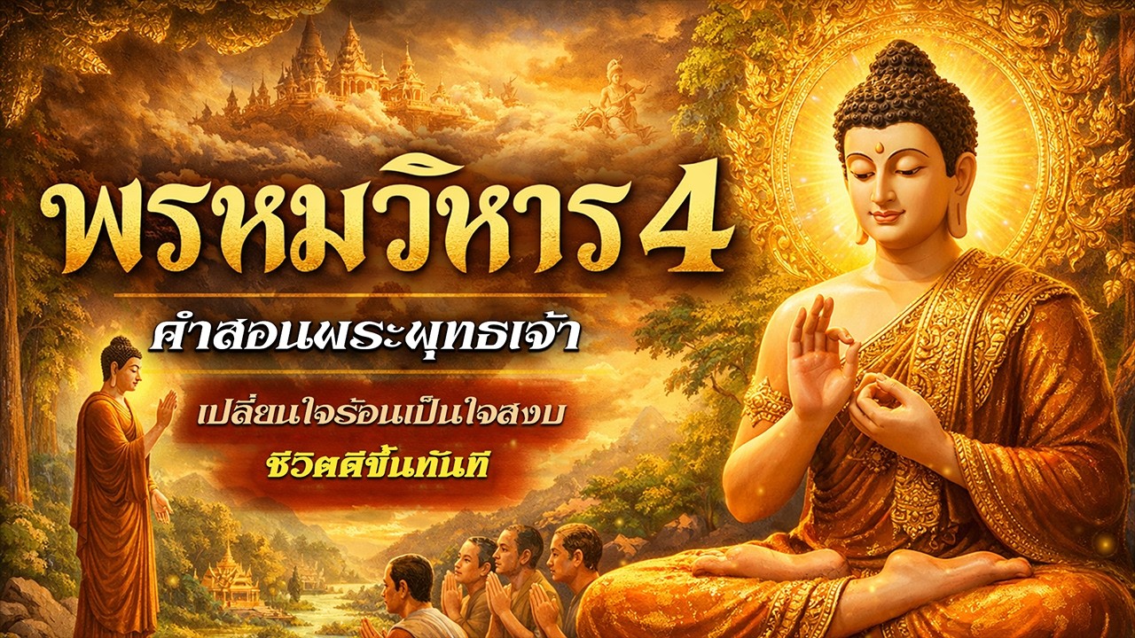 พรหมวิหาร 4 คำสอนพระพุทธเจ้า – เปลี่ยนใจร้อนเป็นใจสงบ ชีวิตดีขึ้นทันที (เรื่องเล่าธรรมะลึกซึ้ง)