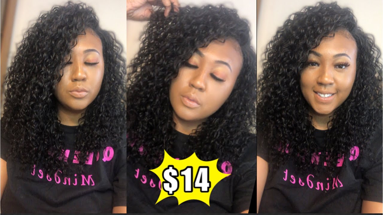 $15 DOLLAR WIG Cheap wet and wavy hair! Watch me style this wavy curly wig! Outre Sheena Half Wig