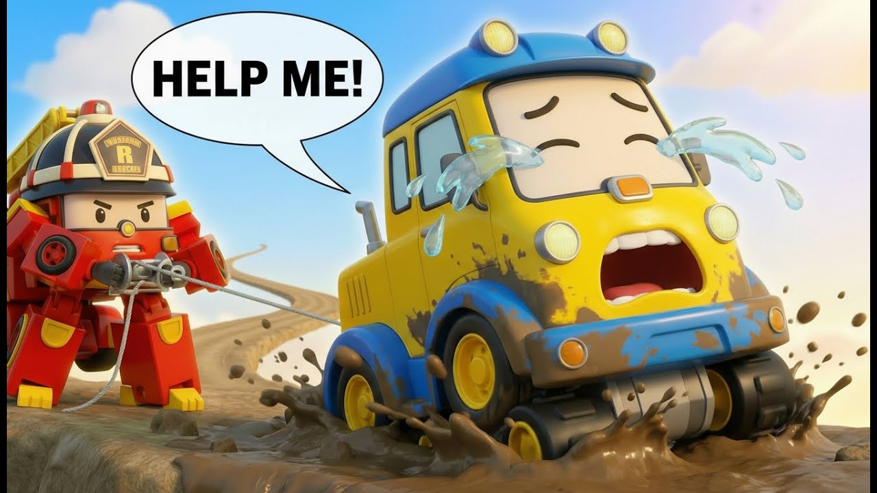 Cliffside Crisis! 🌧️ Saving Poco from Heavy Mud | Construction Safety & STEM | Little Rescue Squad