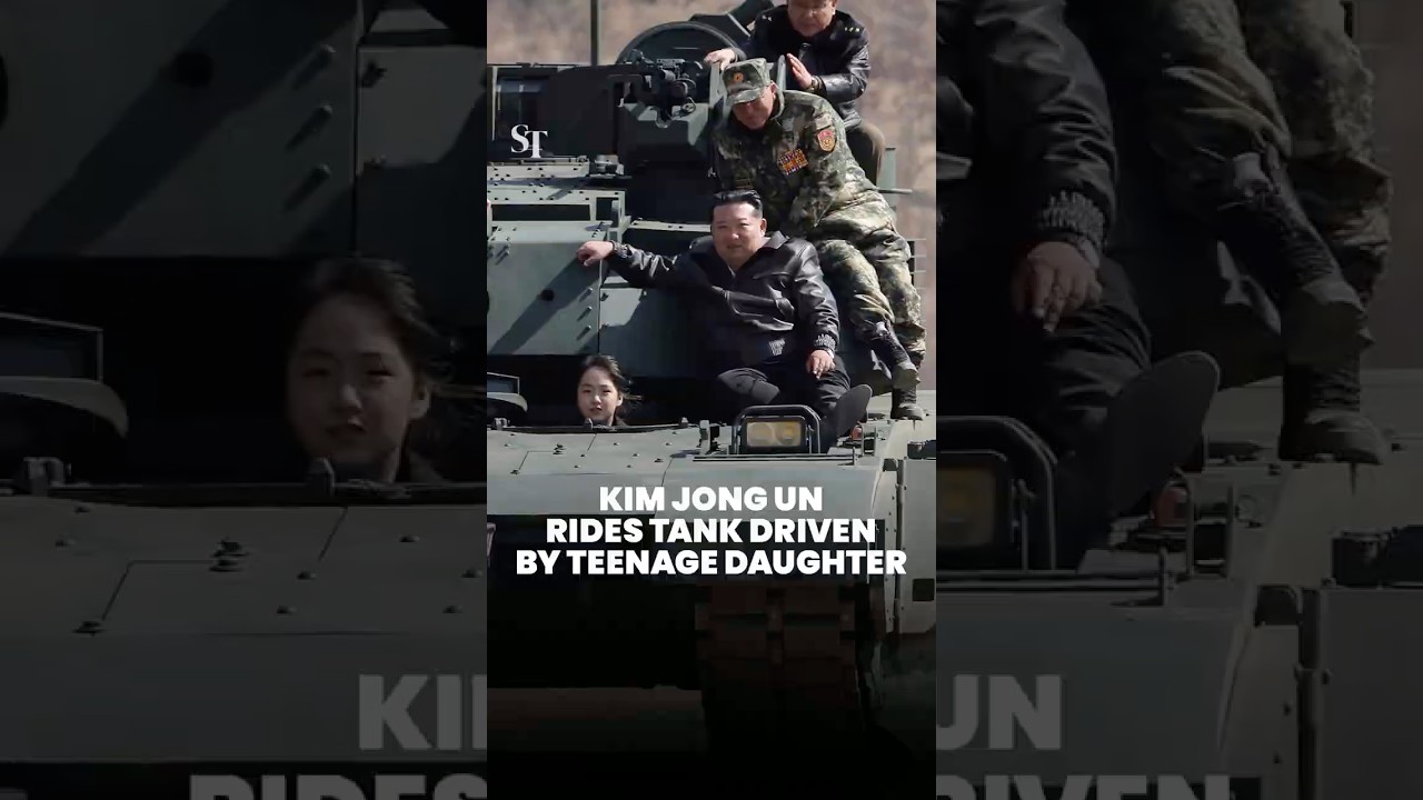 North Korean leader Kim Jong Un and his daughter unveil new anti-drone battle tank