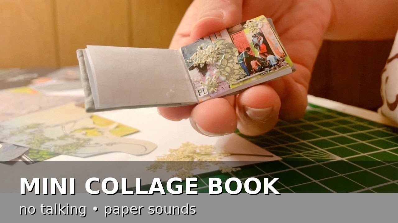 Mini Collage Book ✦ Tiny Handmade Sketchbook ✦ Dried Flowers (No Talking, Paper Sounds)
