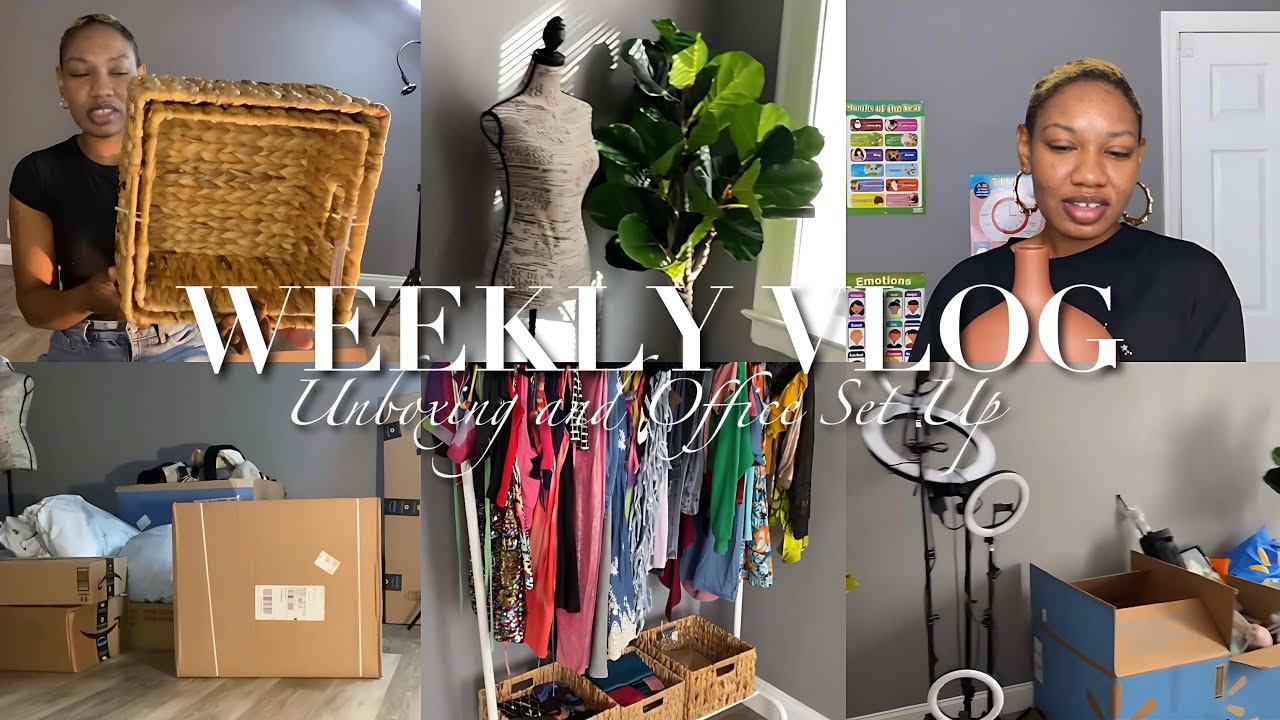 WEEKLY VLOG | H&M DECOR | OFFICE SET UP | UNBOXING 