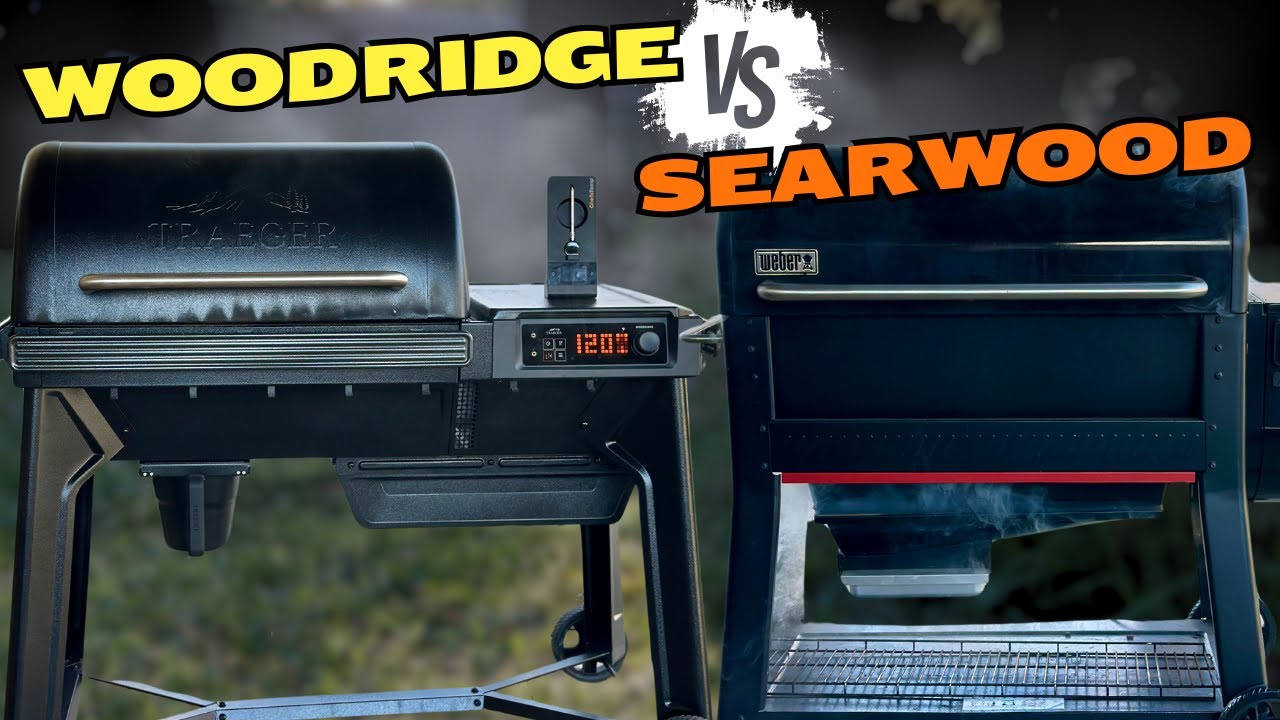 Traeger Woodridge vs Weber Searwood - Which Pellet Grill is BEST?  Let's Make 4 Meats and Find Out!