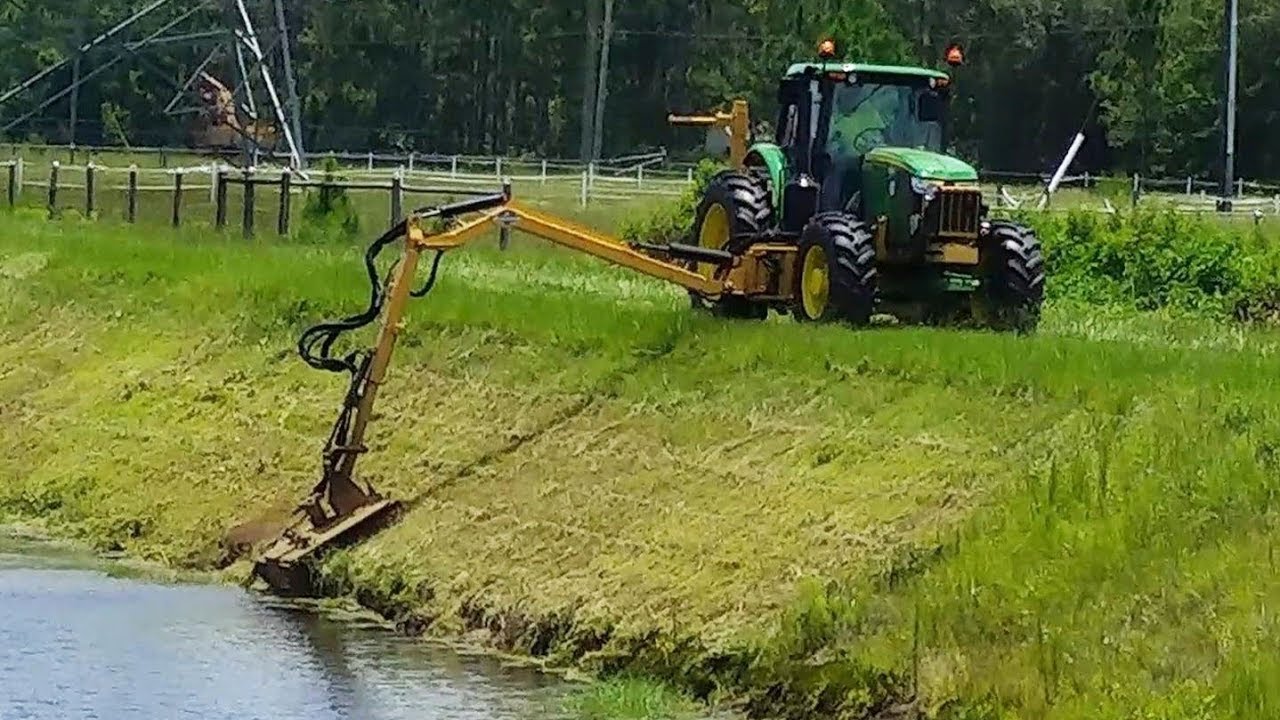Tractor mowing a very steep slope!
