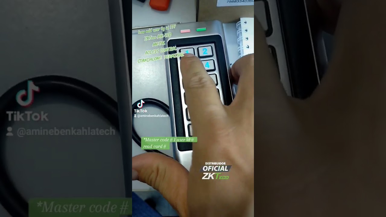 how add user by id ??? ZKTeco MK-VID METAL ACCESS CONTROL STANDALONE  TERMINAL