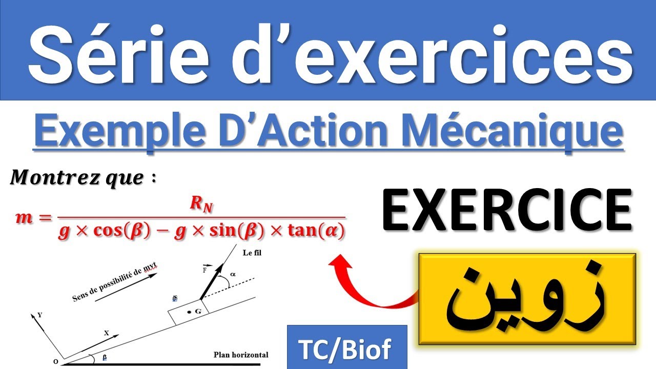 Exercices corrigés sur l'exemple d'action mécanique pour Tronc commun pc biof | Astuce Simple 👌