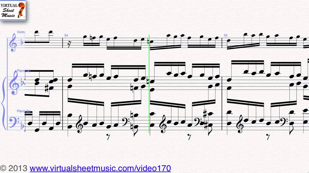 Johann Sebastian Bach, Toccata and Fugue in D minor for Violin and Piano sheet music - Video Score