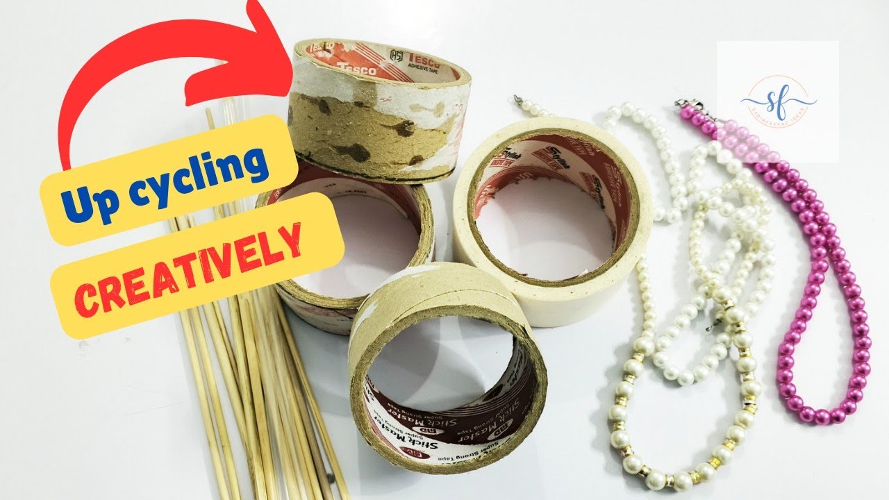 💫Reuse tape roll in to a wonder DIY 🤩 | Sadia Fayyaz Ideas 💡 #diy #jewelleryorganizer ✴️