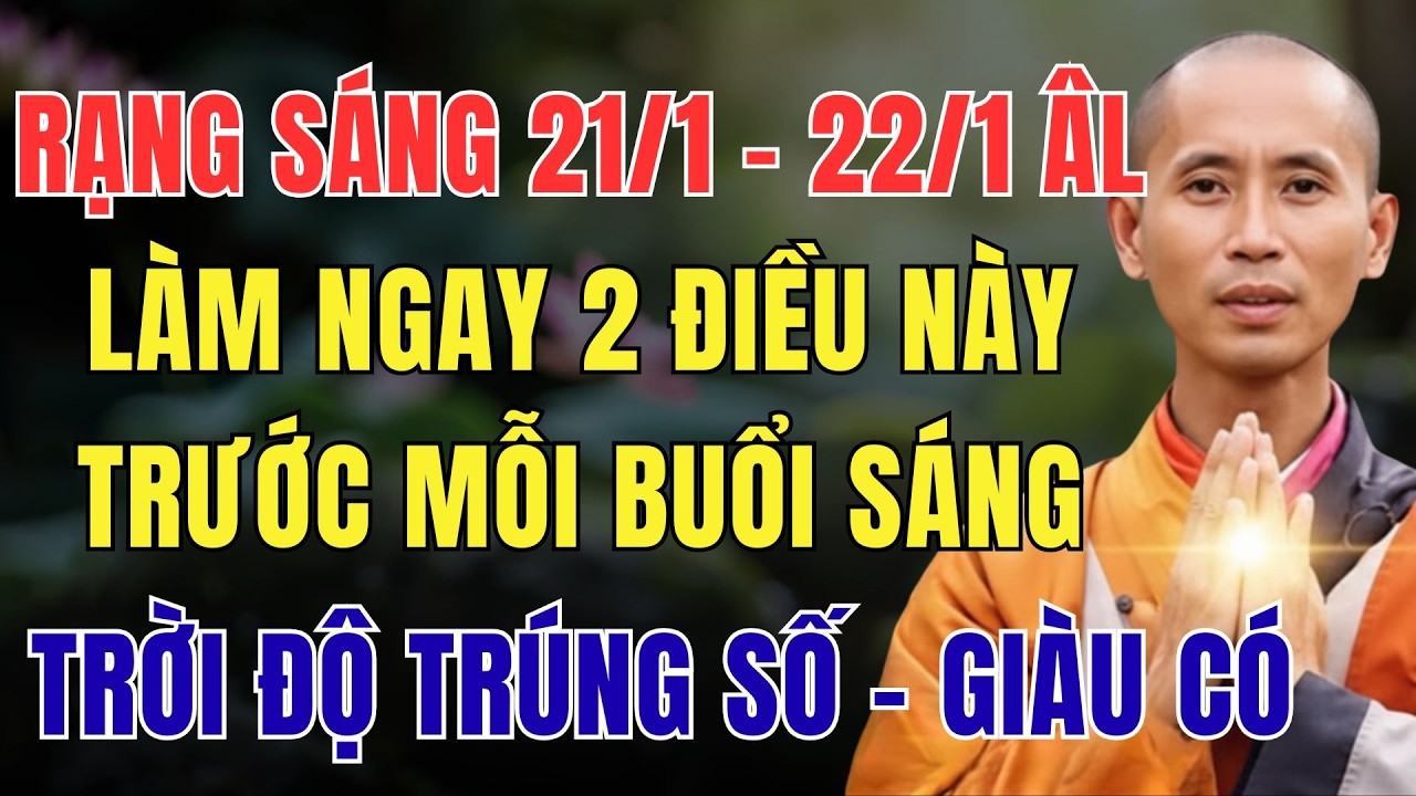 RẠNG SÁNG 21/1 - 22/1 ÂM LỊCH, LÀM NGAY 2 ĐIỀU NÀY TRƯỚC BUỔI SÁNG, TRỜI ĐỘ TRÚNG SỐ - GIÀU CÓ