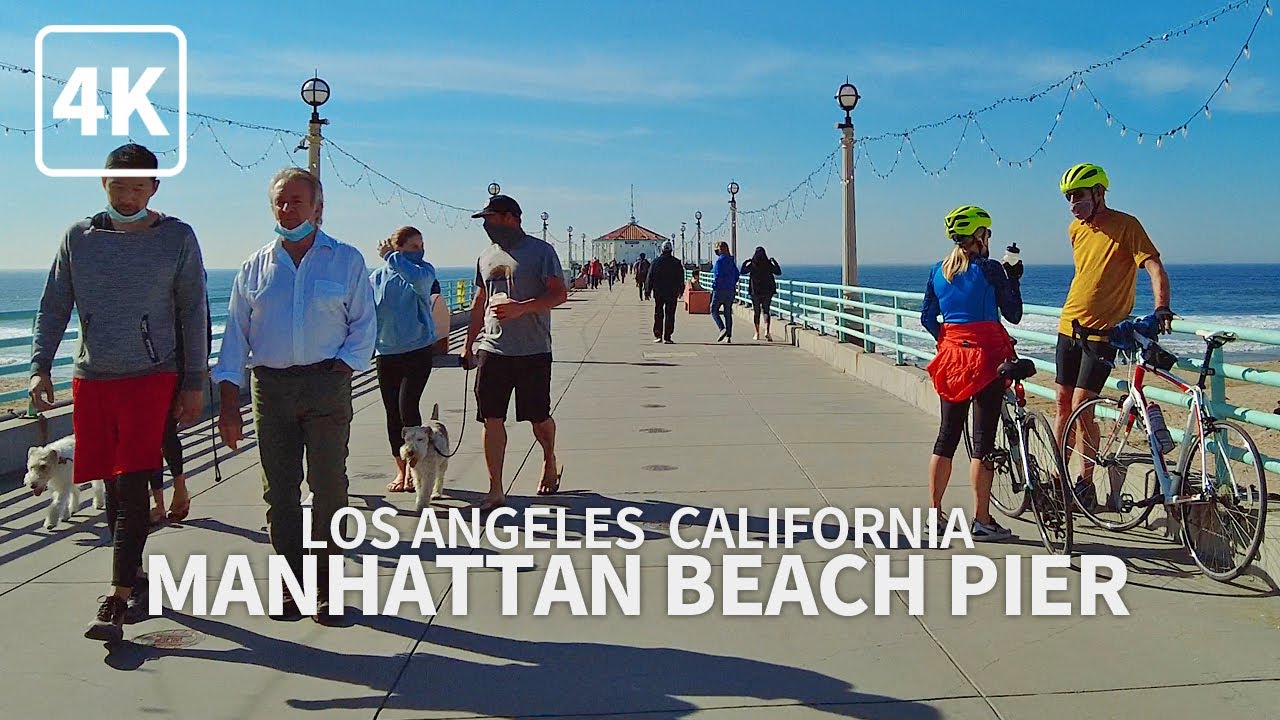 [4K] MANHATTAN BEACH - Walking Manhattan Beach, South Bay, Los Angeles, California, USA - 4K UHD
