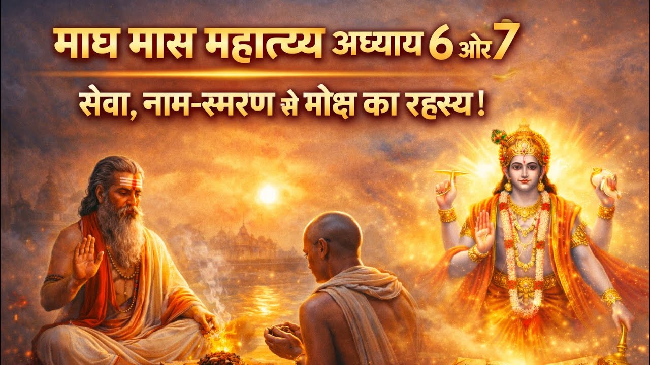 🙏माघ मास महात्म्य अध्याय 6 और 7 | सेवा, नाम-स्मरण से मोक्ष का रहस्य | Padma Purana#hindufestival 