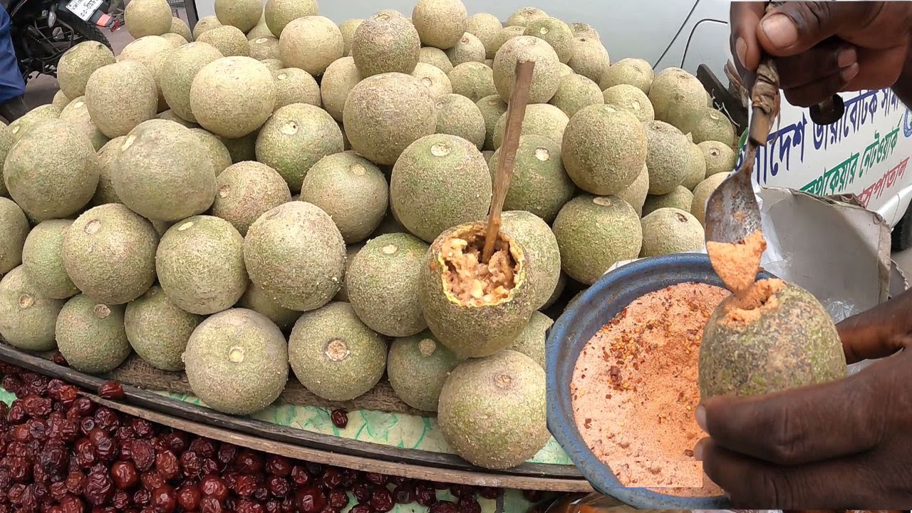 Mouth Watering Very Tasty Masala Bel Wood Apple Special! Extreme Making Skills! Bd Street Food Dhaka