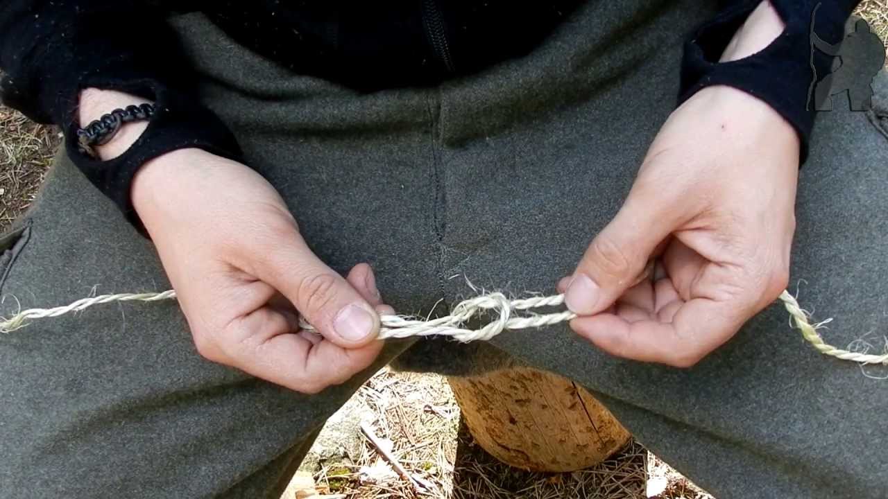 Knuter: Båtmannsknop / Reef knot with natural cordage