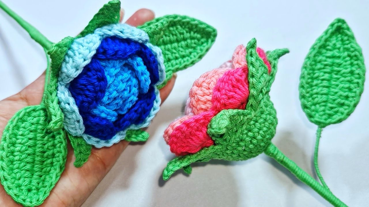 Como Hacer ROSAS Tejidas a Crochet /TUTORIAL Paso a Paso