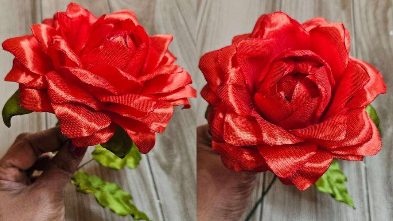 Beautiful Satin Ribbon Flower Making l DIY - Ribbon Flowers l Handmade Satin Ribbon Flowers