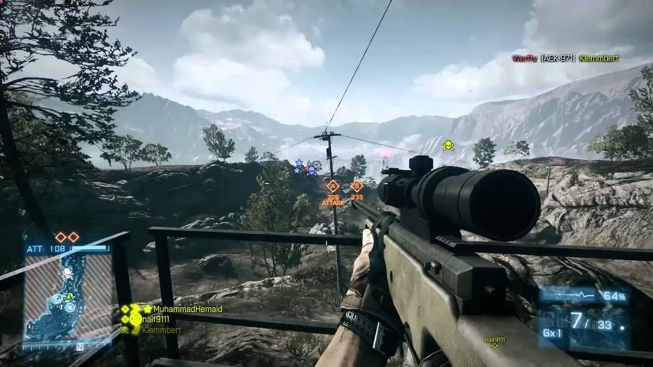 بتل فيلد 3: قنص بالـ 96 || Battlefield 3: L96 Sniping Clips