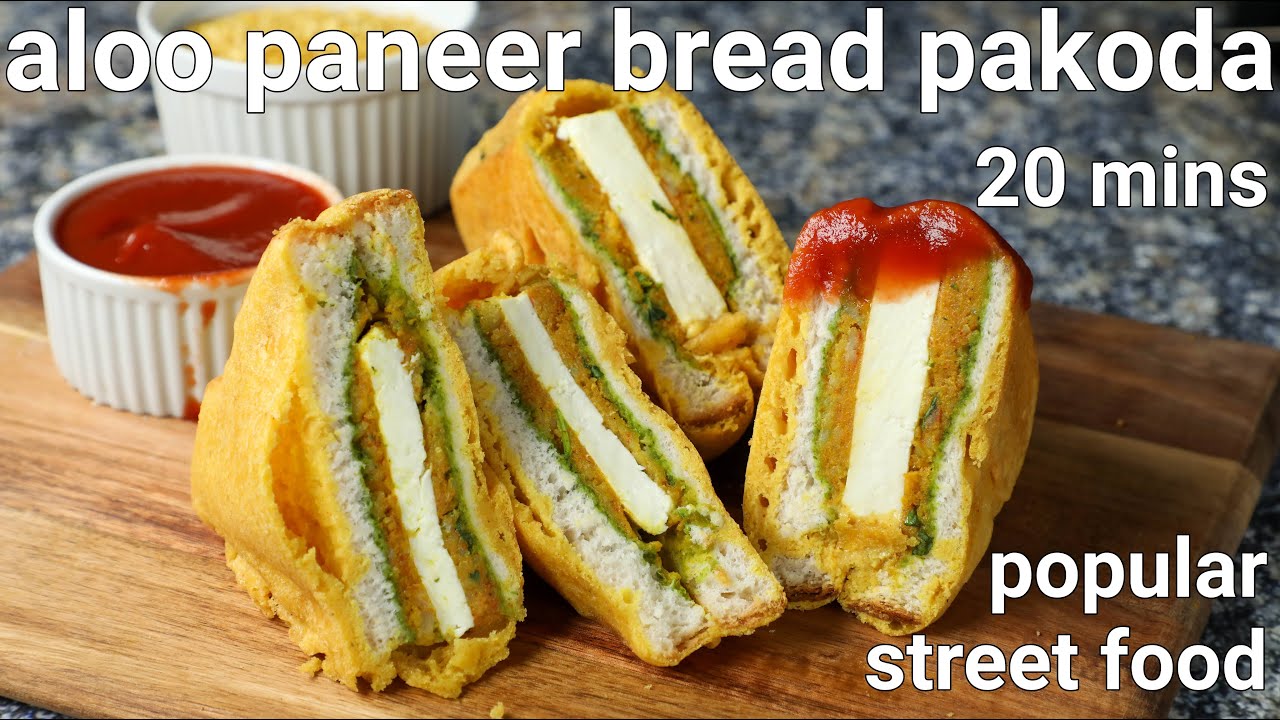 bread paneer pakora sandwich recipe | aloo paneer bread pakoda | bread paneer bajji recipe