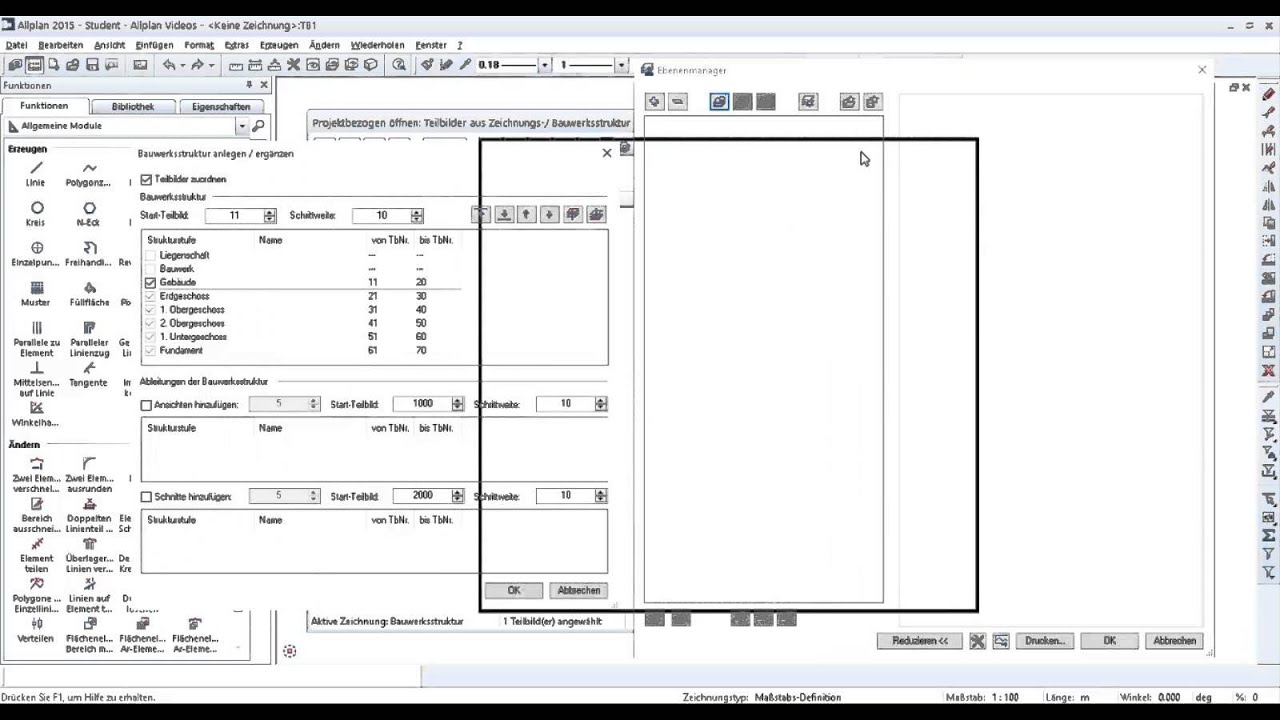 Allplan Campus Tutorial - Ebenenmanager und Bauwerksstruktur