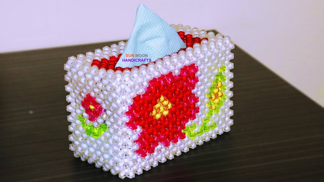 পুতির টিস্যু বক্স/How to make beaded tissue box (part-1)/ tissue box/ putir tissue box/tissue holder