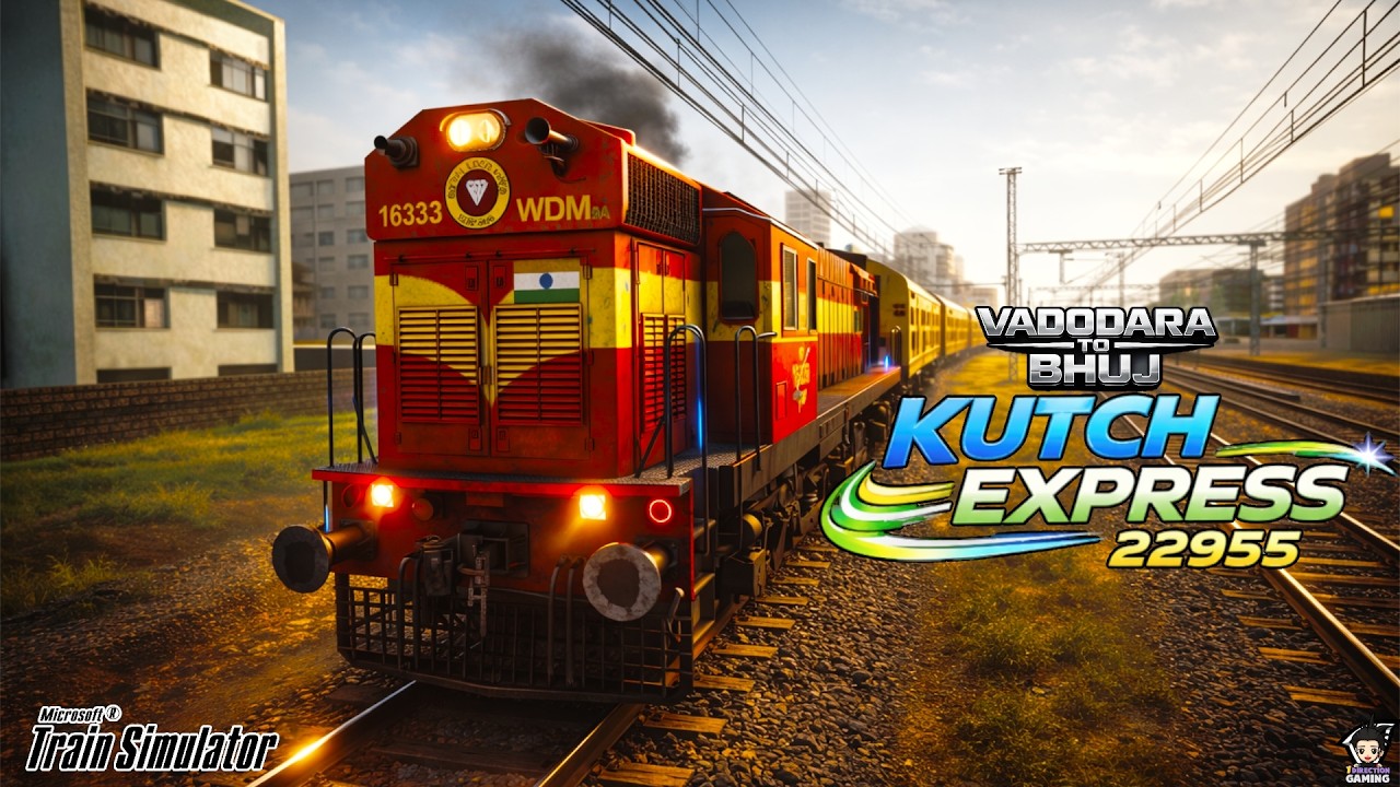 22955 BDTS – Bhuj Kutch SF Express LIVE | WAP4 BRC 22066 | Western Railways V2 | Open Rails