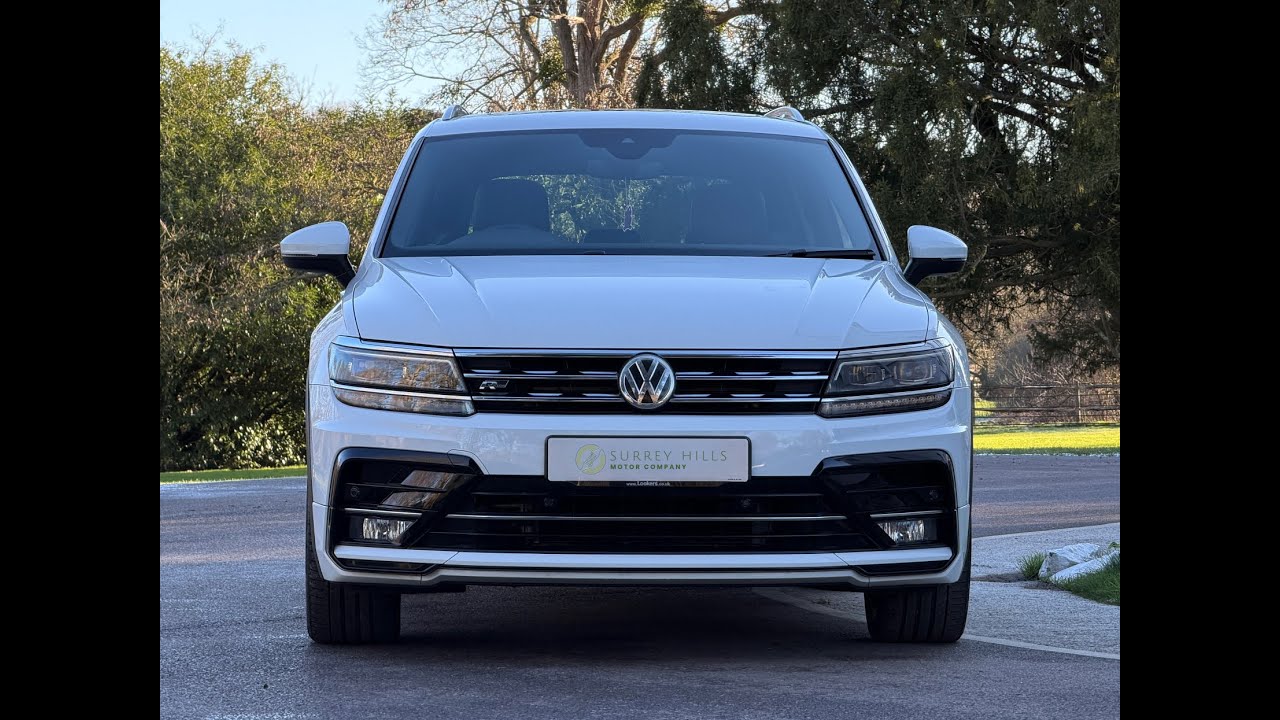 2018 Pure White Volkswagen Tiguan 2.0 TDI R-Line SUV Diesel DSG 4Motion | Surrey Hills Motor Company