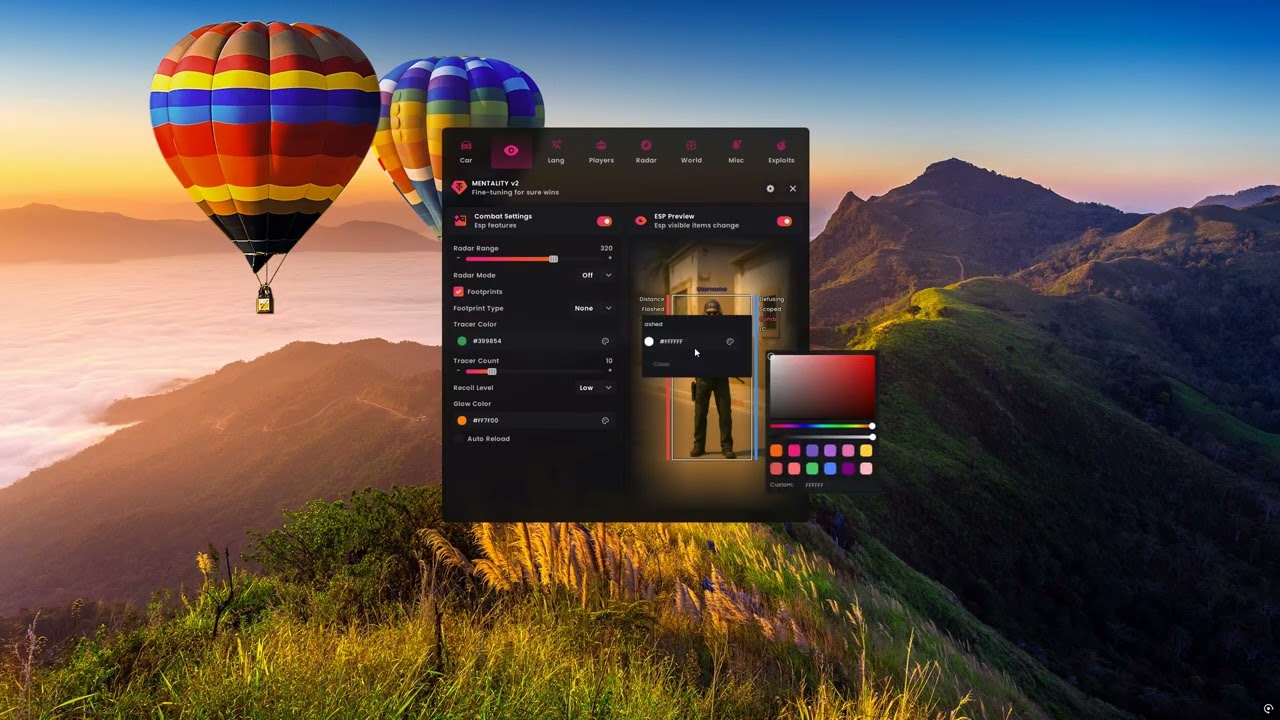 Mentality v2 – IMGUI Cheat Settings Hub UI Demo & Showcase