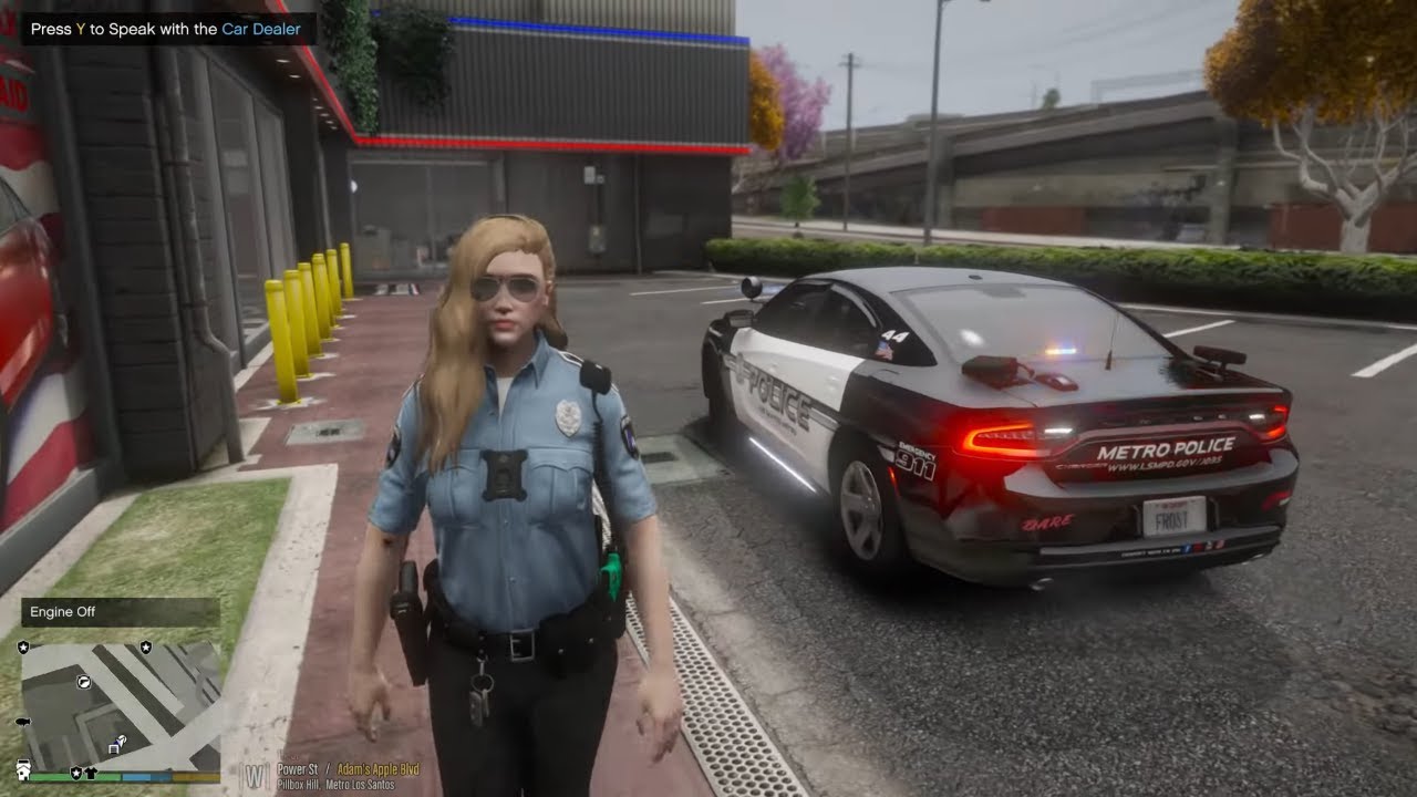 Gta 5 LSPDFR Playing As A LS Metro P.D Female Officer - Charger SXT City Patrol #gta #gta5 #lspdfr