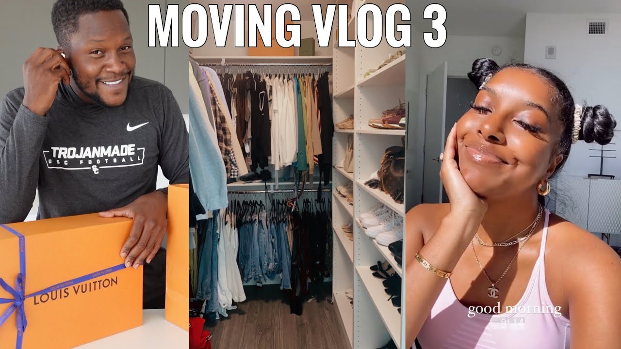 MOVING VLOG #3 | New Furniture, Organizing My Closet, Bryans First Designer Bag!