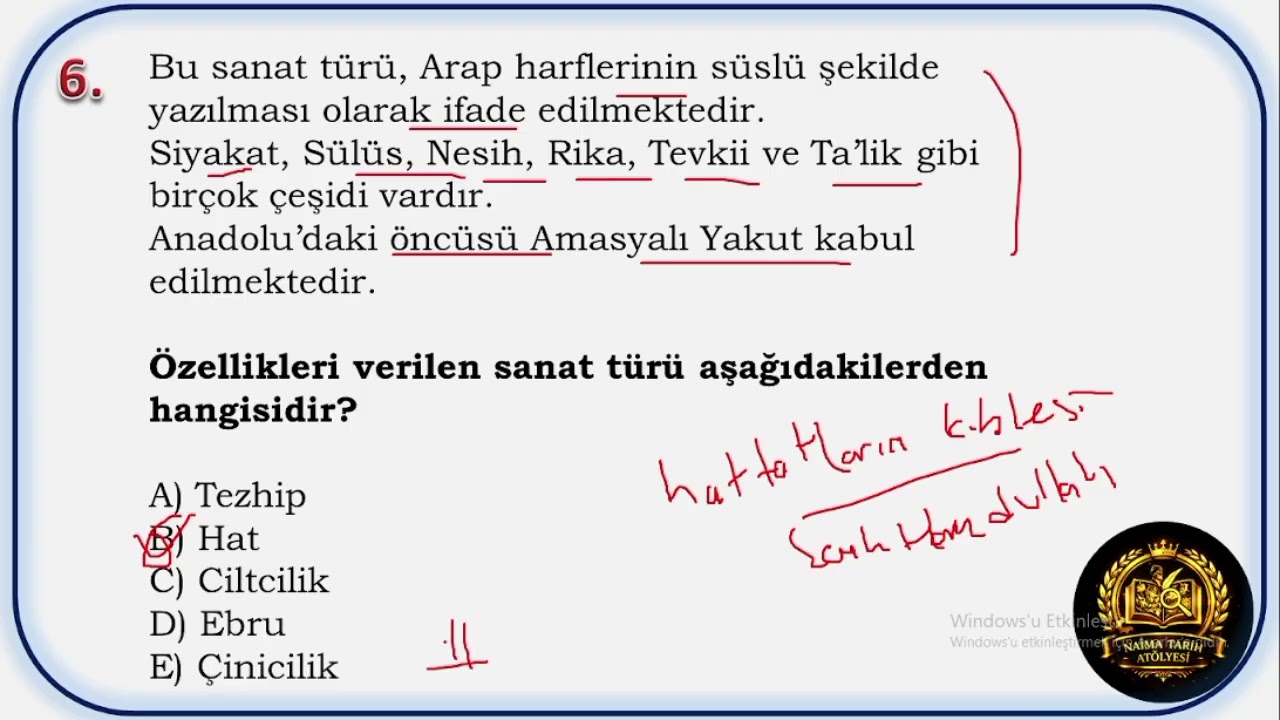 📌 8. KPSS Tarih - Osmanlı Devleti - Kültür ve Uygarlık – Soru Çözümü - 8