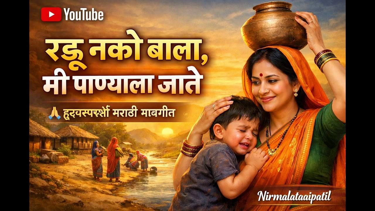 रडू नको बाळा, मी पाण्याला जाते | हृदयस्पर्शी मराठी भावगीत 🙏 | Nirmalataaipatil|marathisong|abhang|